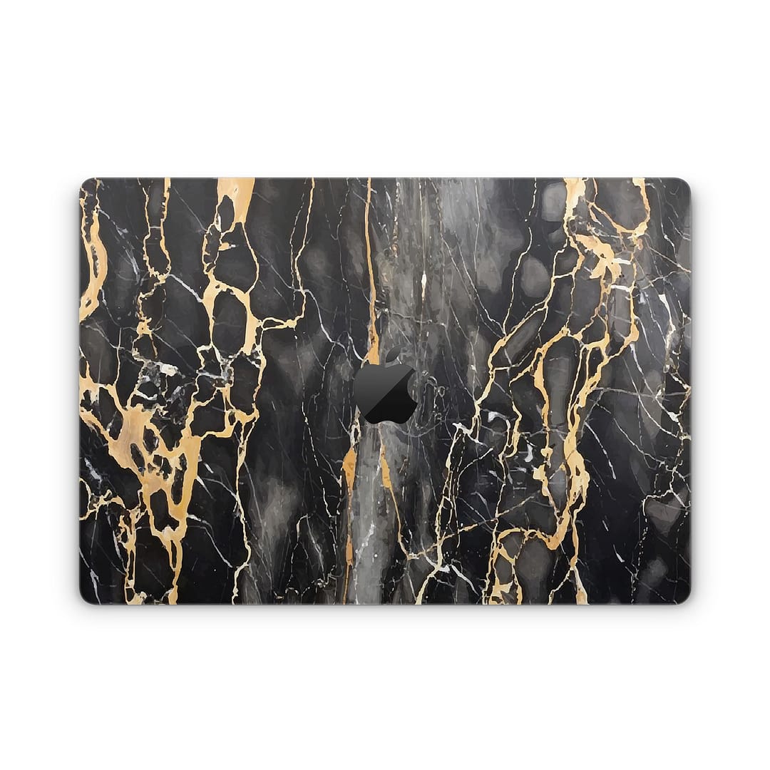 Macbook pro 16'' (m2,2023) black gold fusion art skin | wrapitskin