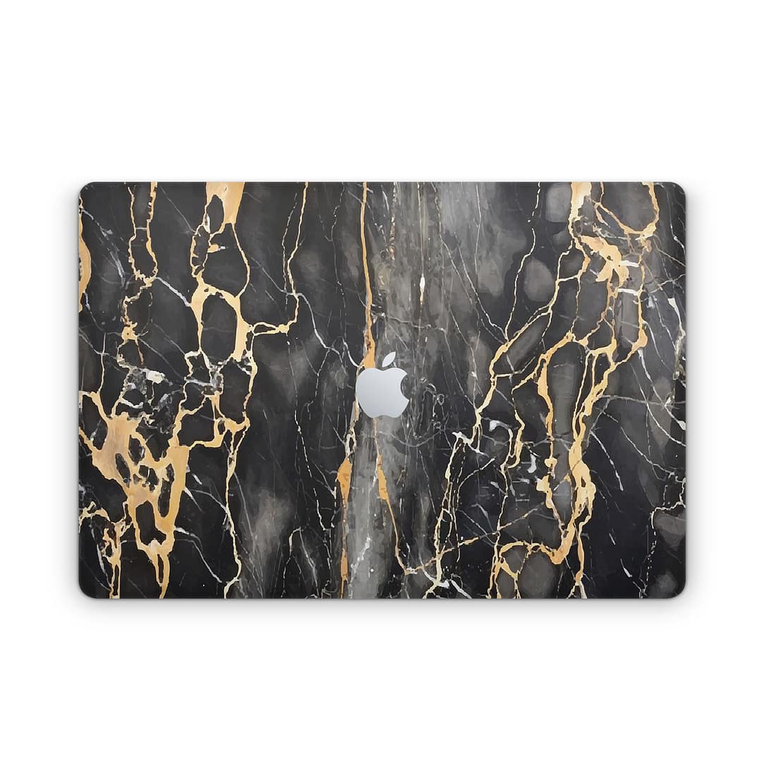 Macbook pro 16'' (touch bar,2019) black gold fusion art skin | wrapitskin