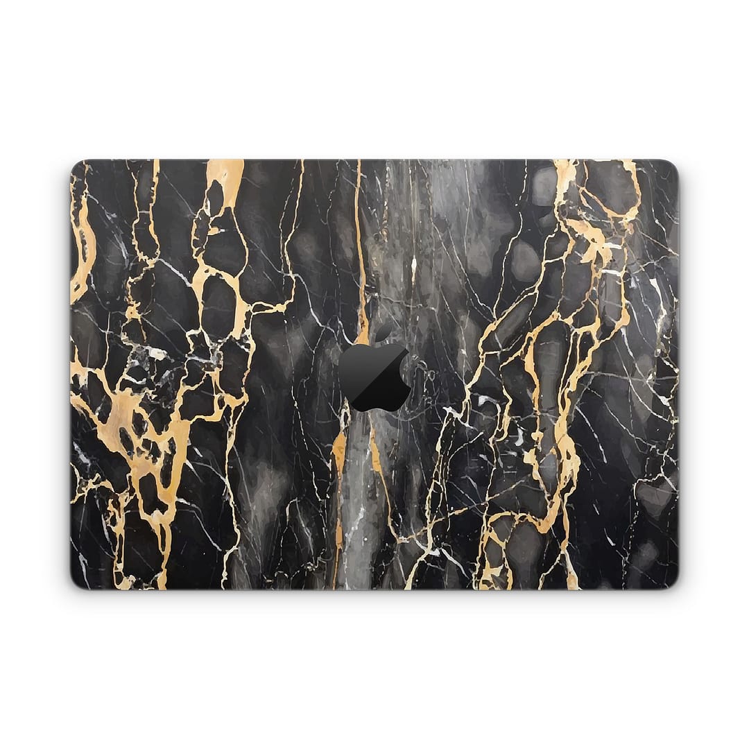 Macbook pro 14'' (2021) black gold fusion art skin | wrapitskin