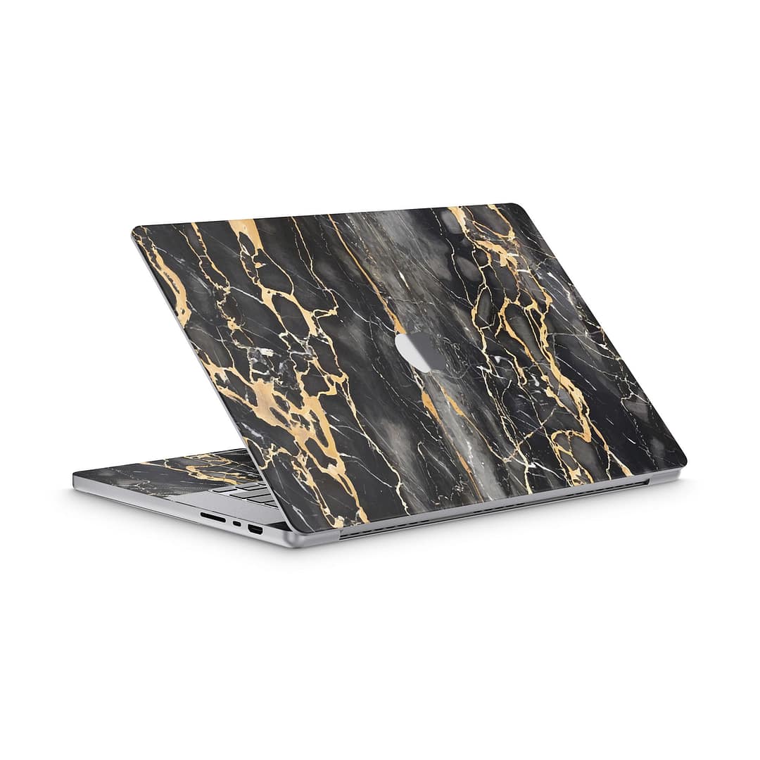 Macbook pro 16'' (m2,2023) black gold fusion art skin | wrapitskin