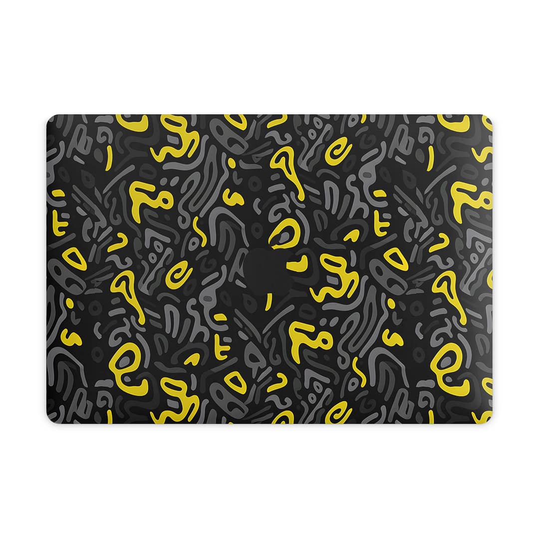 Macbook pro 13” touch bar 2018 yellow grooves skin wrapitskin