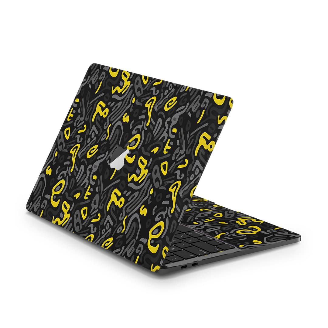 Macbook pro 13” touch bar 2018 yellow grooves skin | wrapitskin