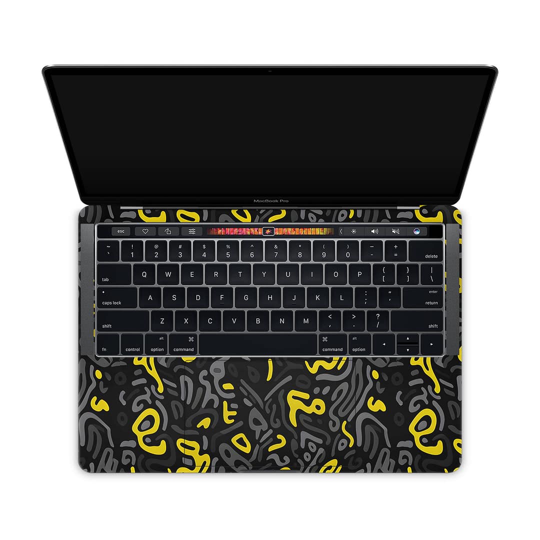 Macbook pro 13” touch bar 2018 yellow grooves skin | wrapitskin