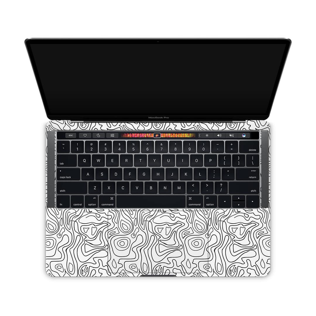 Macbook pro 13” touch bar 2018 white contour skin | wrapitskin
