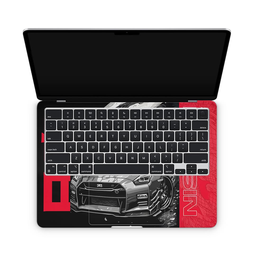 Macbook air 13. 6'' m2 2022 gtr blackline 3d skin | wrapitskin