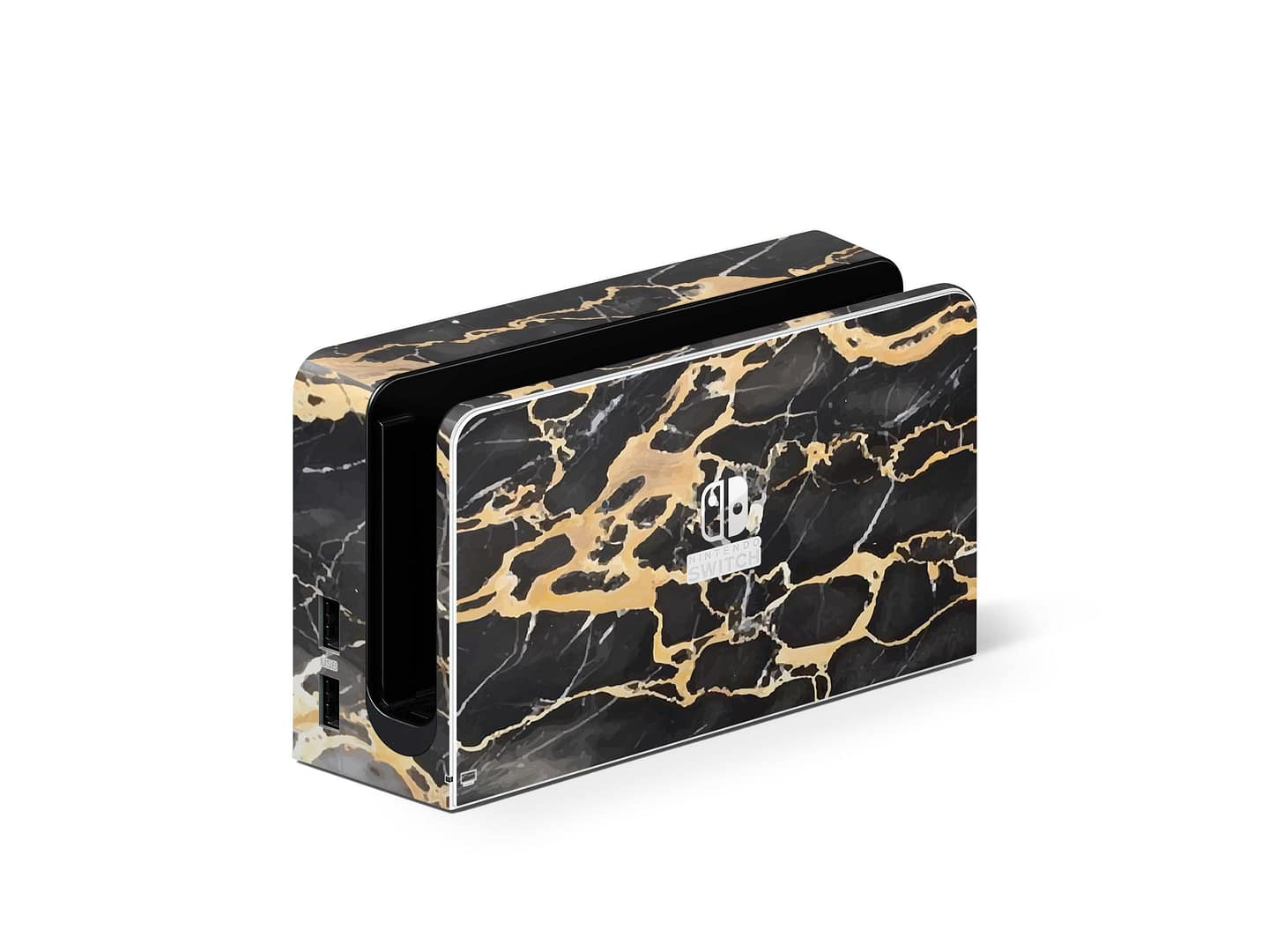 Nintendo switch oled black gold fusion art skin | wrapitskin
