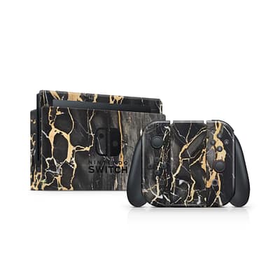 Nintendo Switch Black Gold Fusion Art Skin