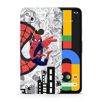 Pixel 4A Spiderman Comic 3D Skin WrapitSkin