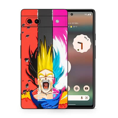 Pixel 6A Angry Goku 3D Skin WrapitSkin