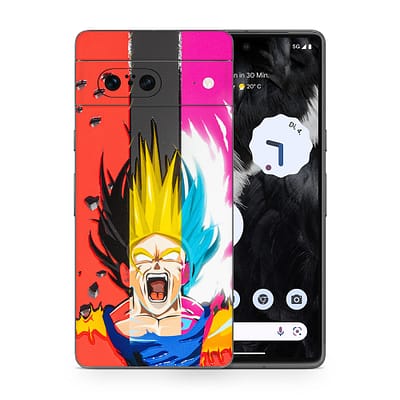 Pixel 7 Angry Goku 3D Skin WrapitSkin