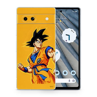 Pixel 7A Goku Yellow 3D Skin WrapitSkin