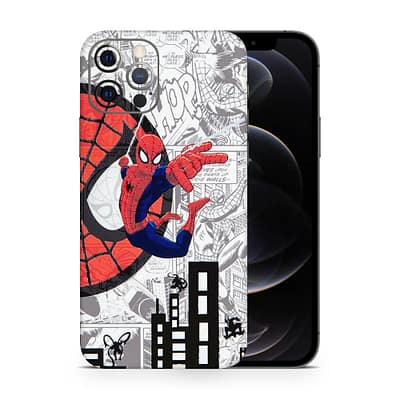 iPhone 12 Pro Spiderman Comic 3D Skin WrapitSkin
