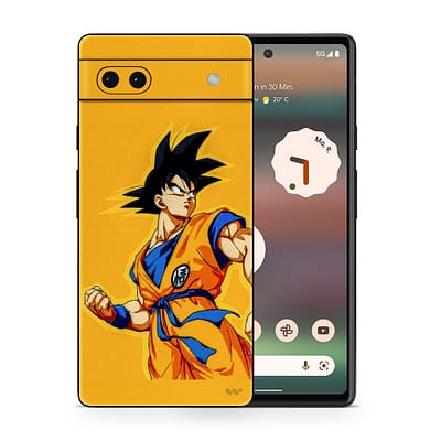 Pixel 6A Goku Yellow 3D Skin WrapitSkin