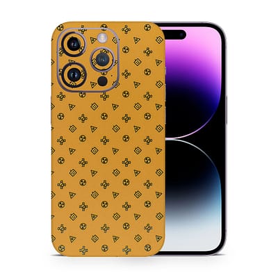 iPhone 14 Pro Yellow Danger 3D Skin WrapitSkin