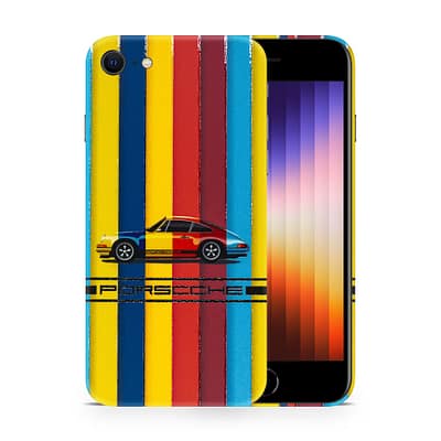 iPhone SE 2022 Porsche Multicolor 3D Skin WrapitSkin