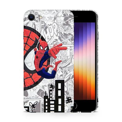 iPhone SE 2020 Spiderman Comic 3D Skin WrapitSkin