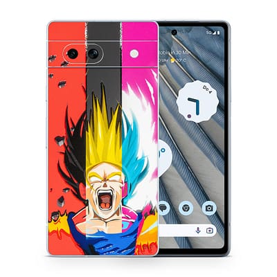 Pixel 7A Angry Goku 3D Skin WrapitSkin