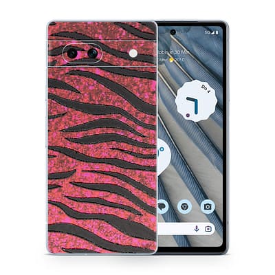 Pixel 7A Red Zebra 3D Skin WrapitSkin