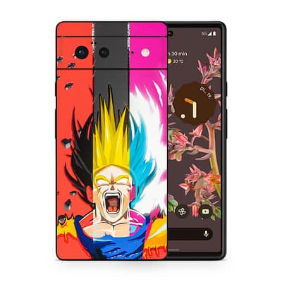 Pixel 6 Angry Goku 3D Skin WrapitSkin