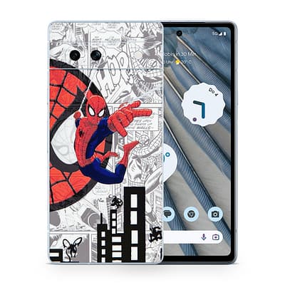Pixel 7A Spiderman Comic 3D Skin WrapitSkin