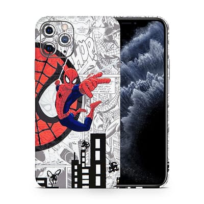 iPhone 11 Pro Spiderman Comic 3D Skin WrapitSkin