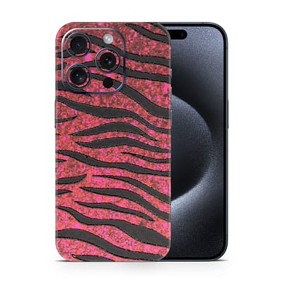 iPhone 15 Pro Red Zebra 3D Skin WrapitSkin