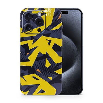 iPhone 15 Pro Abstract Yellow 3D Skin WrapitSkin