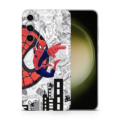 Galaxy S23 Plus Spiderman Comic 3D Skin WrapitSkin