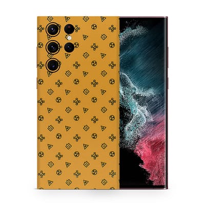 Galaxy S22 Ultra Yellow Danger 3D Skin WrapitSkin