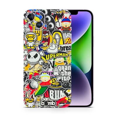 iPhone 14 Plus Sticker Bomb 3D Skin WrapitSkin
