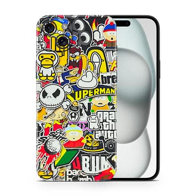 iPhone 15 Sticker Bomb 3D Skin WrapitSkin