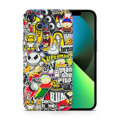 iPhone 13 Mini Sticker Bomb 3D Skin WrapitSkin
