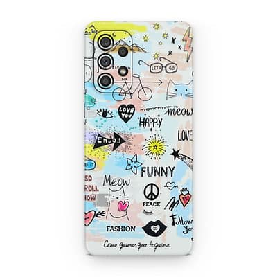 Galaxy A73 5G Doodles 3D Skin WrapitSkin