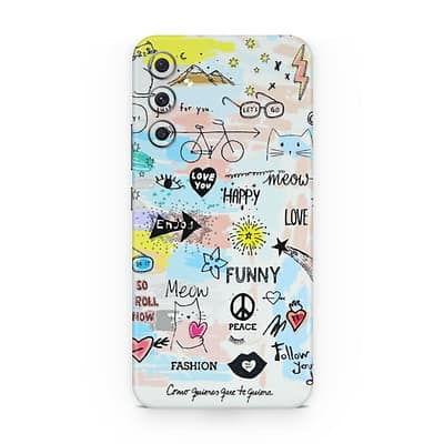 Galaxy A34 Doodles 3D Skin WrapitSkin