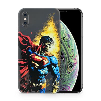 iPhone XS Superman Comic 3D Skin WrapitSkin