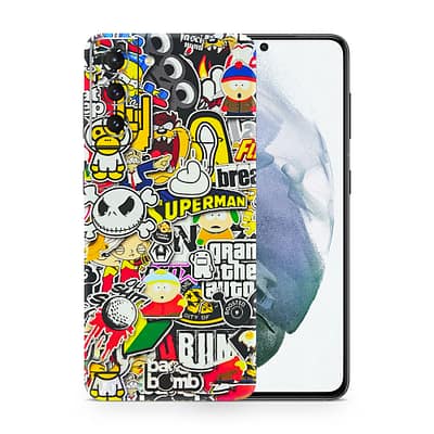 Galaxy S21 Sticker Bomb 3D Skin WrapitSkin