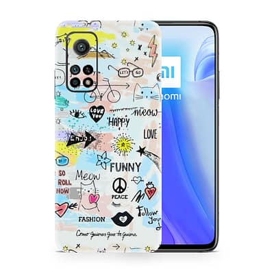 Mi 10T 5G Doodles 3D Skin WrapitSkin