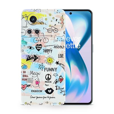 OnePlus 10R Doodles 3D Skin WrapitSkin