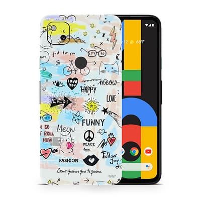 Pixel 4A Doodles 3D Skin WrapitSkin