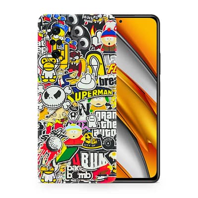 Poco F3 Sticker Bomb 3D Skin WrapitSkin