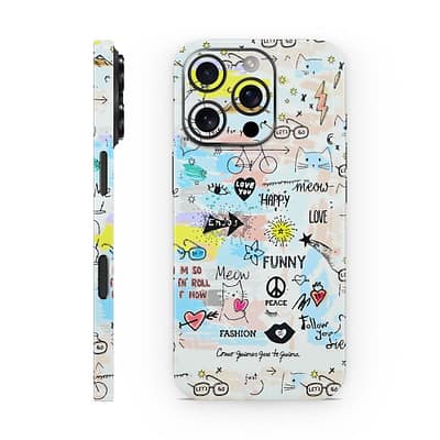 iPhone 16 Pro Doodles 3D Skin WrapitSkin
