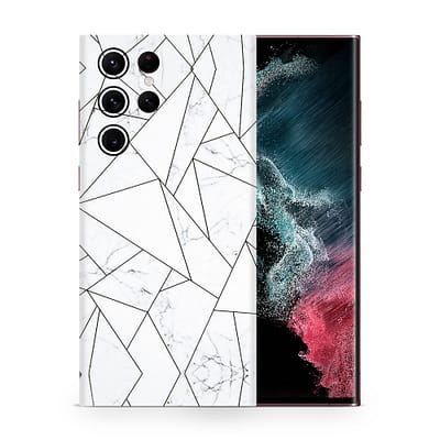 Galaxy S22 Ultra Marble Grid 3D Skin WrapitSkin