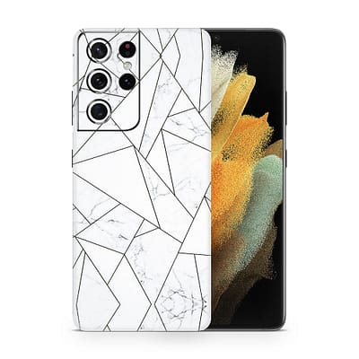 Galaxy S21 Ultra Marble Grid 3D Skin WrapitSkin
