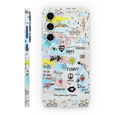 Galaxy S25 Plus Doodles 3D Skin WrapitSkin