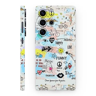 Galaxy S25 Ultra Doodles 3D Skin WrapitSkin