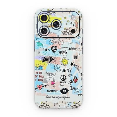 iPhone 17 Pro Doodles 3D Skin WrapitSkin