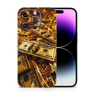 iPhone 14 Pro Max Golden Dollar 3D Skin WrapitSkin