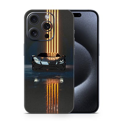 iPhone 15 Pro Lamborghini Black 3D Skin WrapitSkin