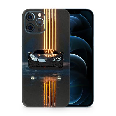 iPhone 12 Pro Max Lamborghini Black 3D Skin WrapitSkin