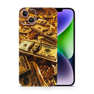 iPhone 14 Golden Dollar 3D Skin WrapitSkin